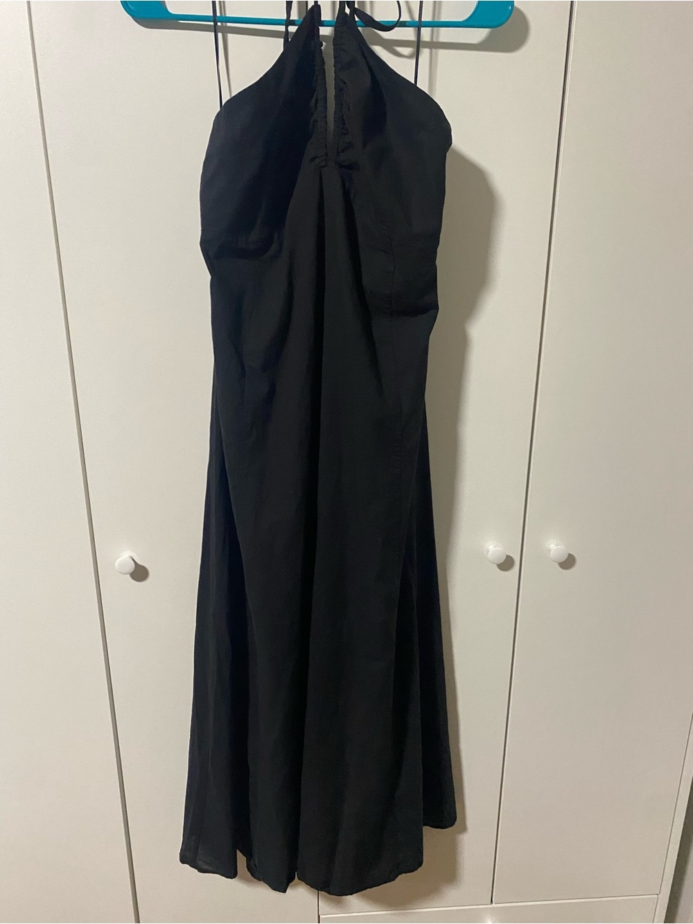 H&M Black Halter Midi Dress - Size L